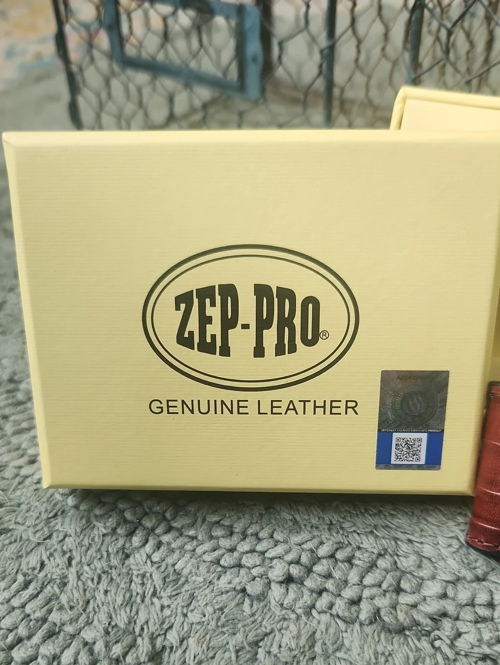 NIB Zep Pro Genuine Leather Alabama Crimson Tide Cash Money Clip Brown Gift Box